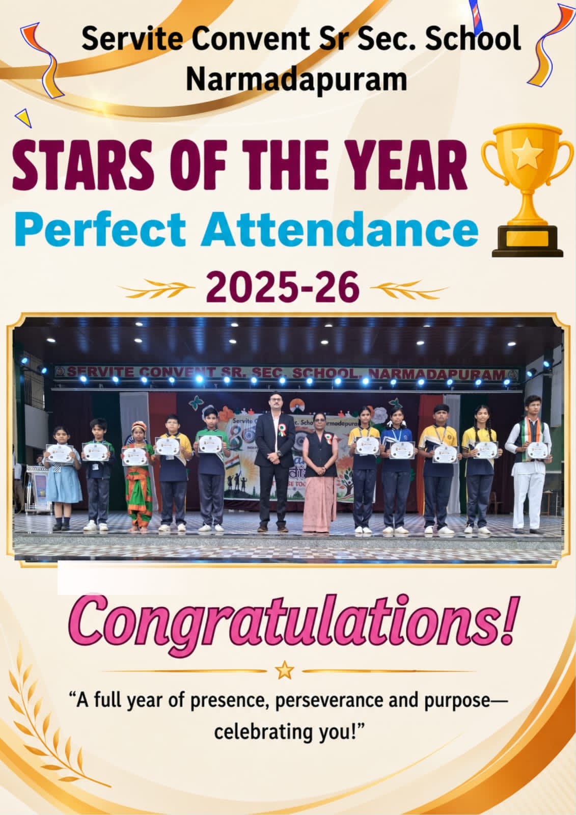 #PerfectAttendance #StarsOfTheYear #ServiteConventSchool #AttendanceMatters #Aca