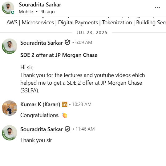 Post from Kumar K [Amazon]
