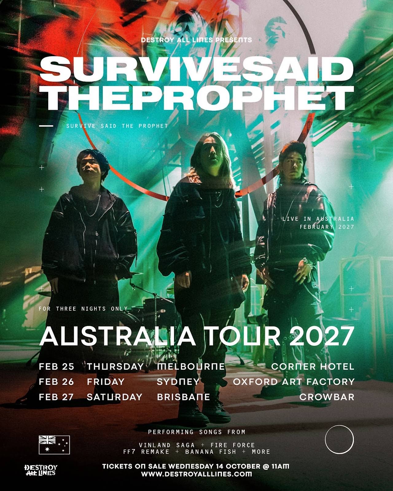AUSTRALIA TOUR 2027】 GENERAL ON SALE NOW. オーストラリアツアー