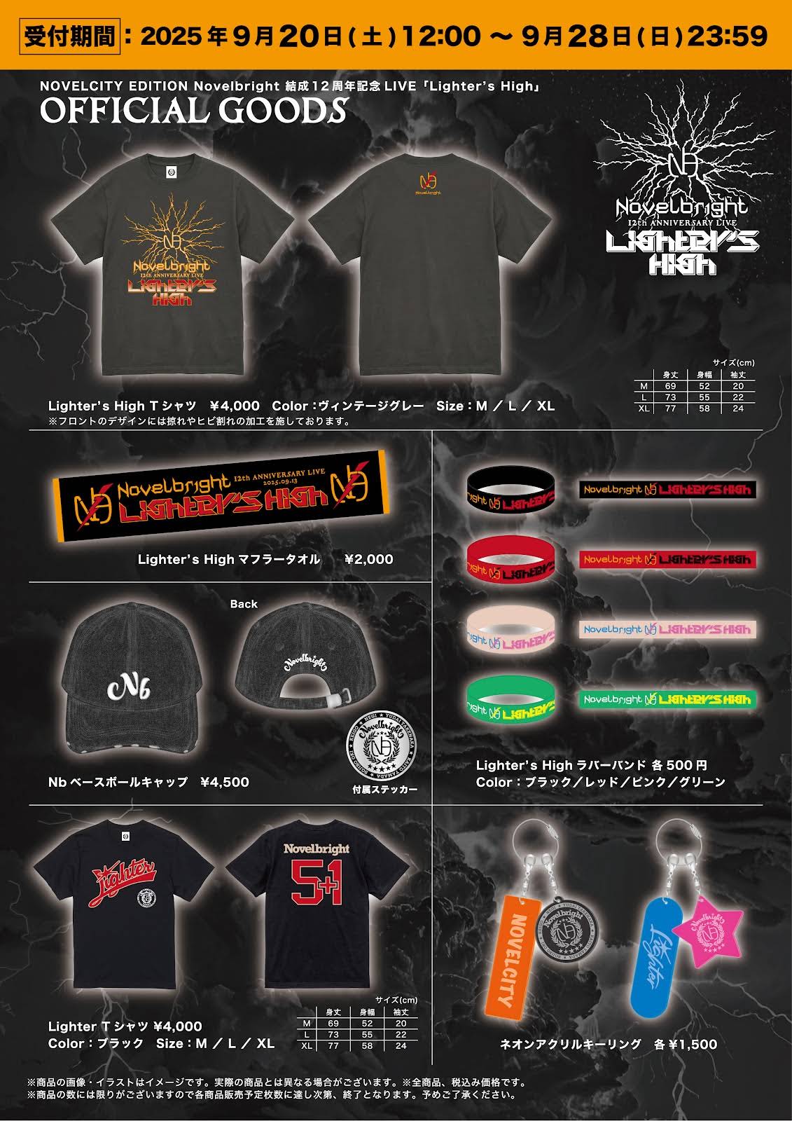【新品】Novelbright★ライターズハイ★Tシャツ★タオル★ラバーバンド YouTube