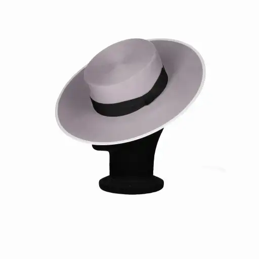 Sombrero Jerez lana plata ribete blanco