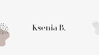 Заставка Ютуб-канала «Ksenia B.»