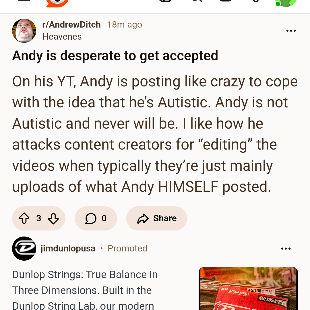 Post from Andrew Ditch