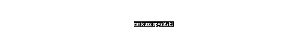 Mateusz SpysiÅ„ski YouTube kanalı avatarı