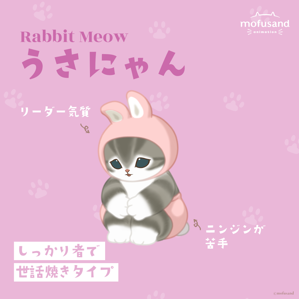 🐾 キャラクター紹介 🐾 #うさにゃん 🐇 しっかり者で世話焼きタイプ