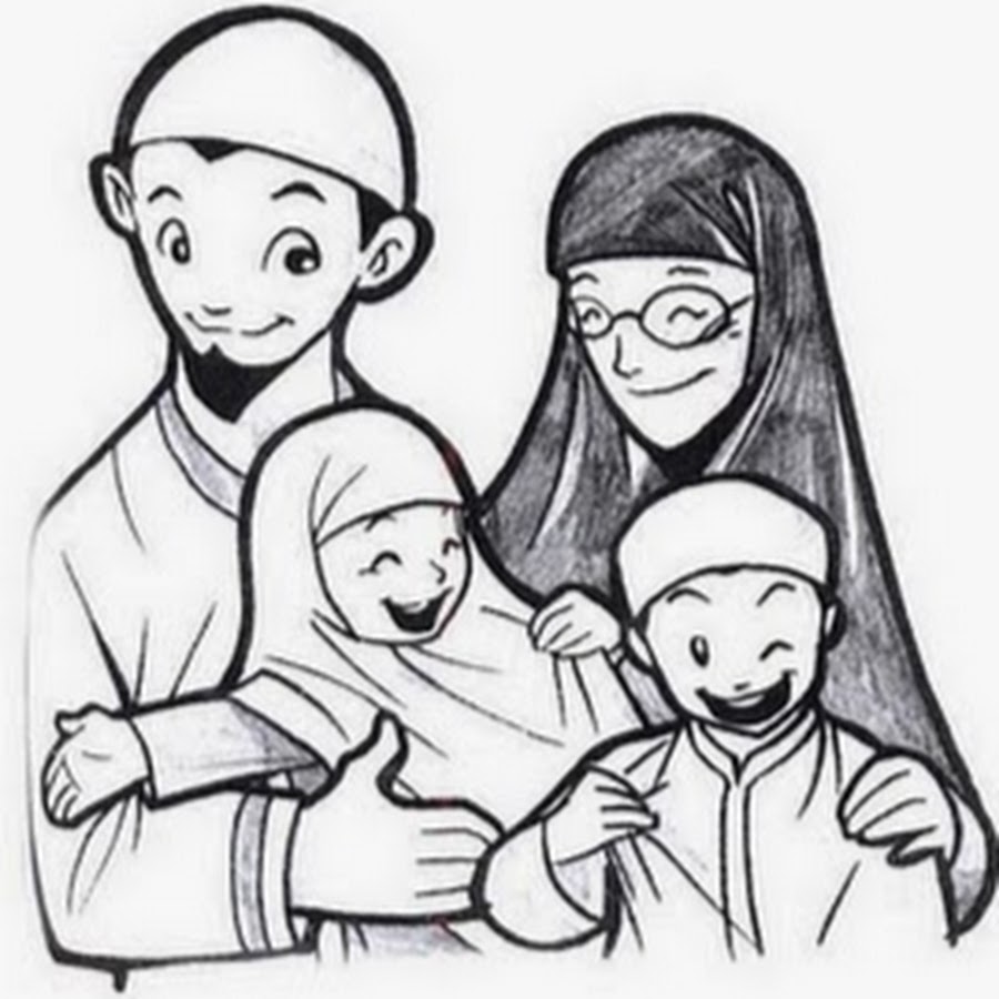 Gambar Muslimah Kartun Hitam Putih