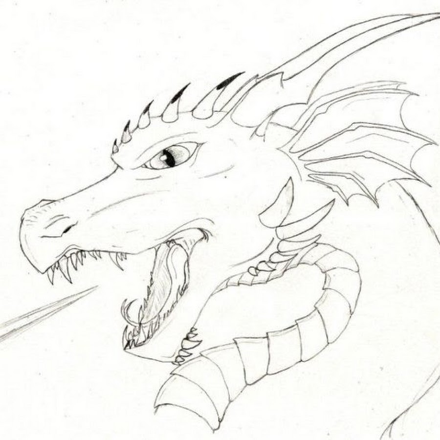 Рисунок голова дракона легкий