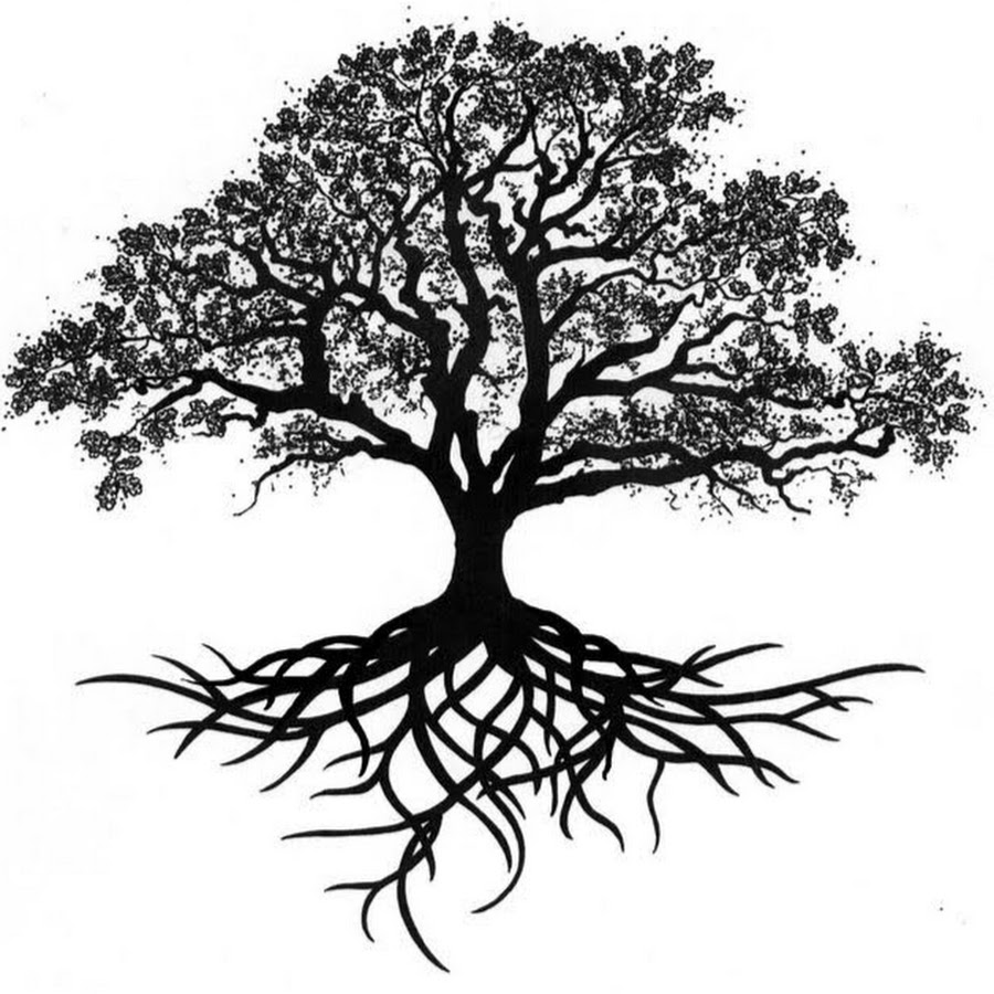 Стилизованное дерево с корнями