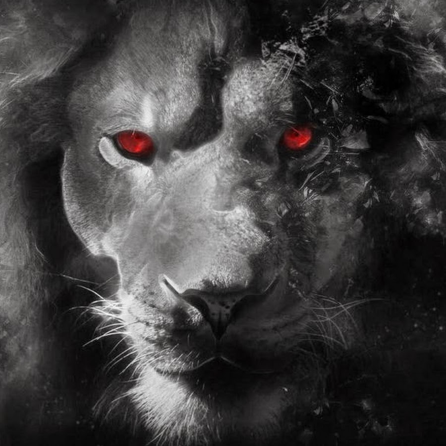 Черный Лев с красными глазами
