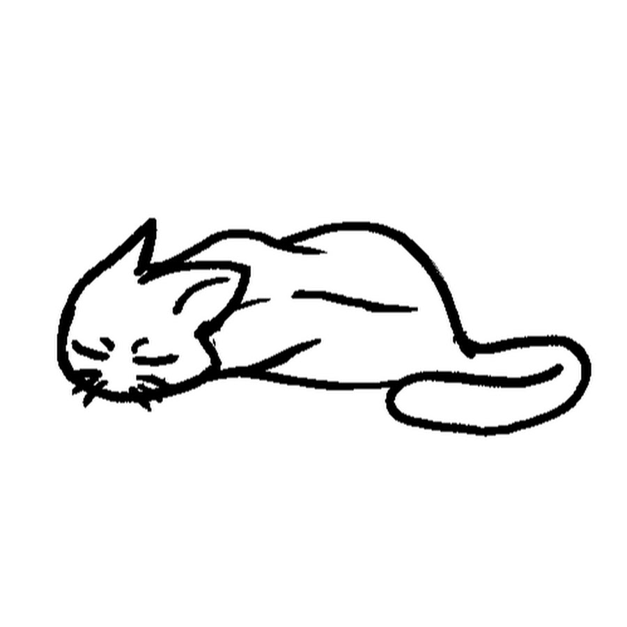 Cat nap раскраска. Спящий кот. Кот лежит. Кошка рисунок.