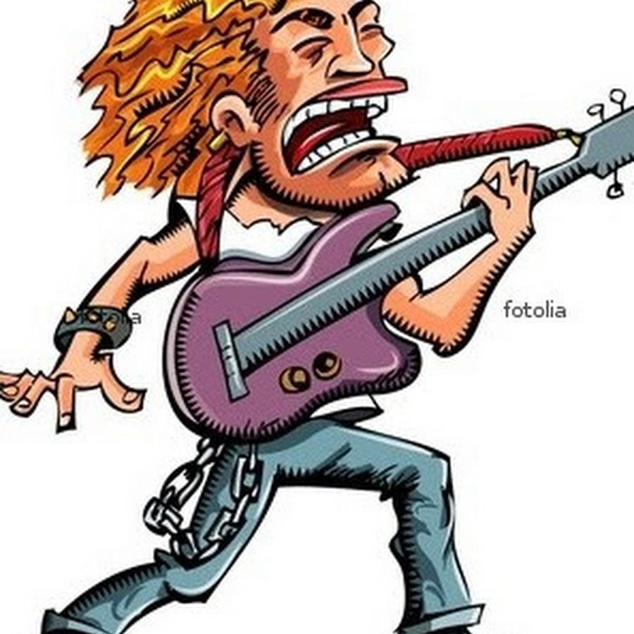 Бас-гитарист карикатура