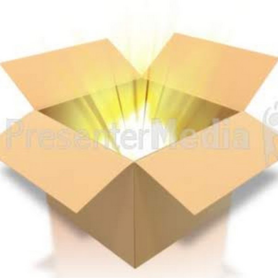 открытая подарочная коробка на прозрачном фоне.