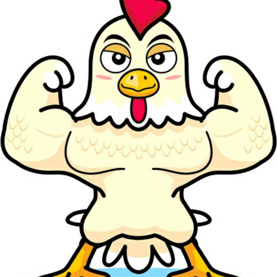 Смешная нарисованная курица