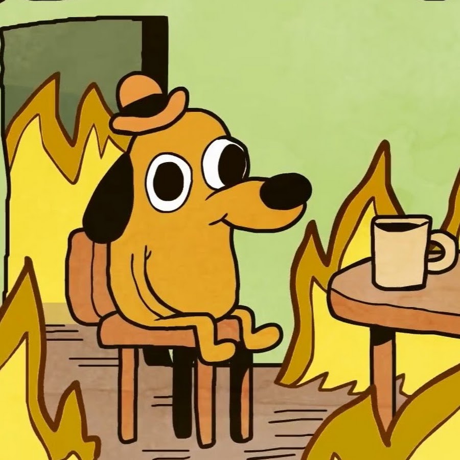 Собака в огне мем. Собачка в огне this is fine. It s fine dear. It s fine dear. Собака в огне.