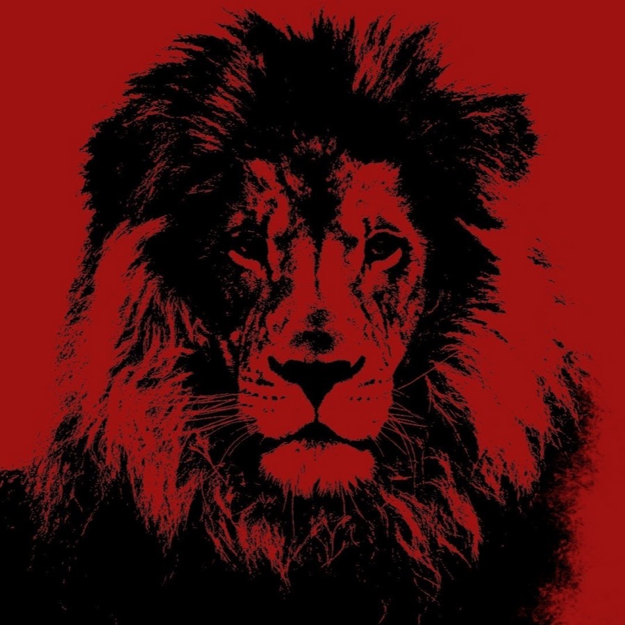 Красный Лев на белом фоне