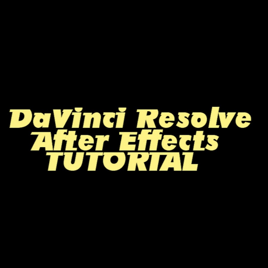 DaVinci Resolve After Effects TUTORIAL YouTube