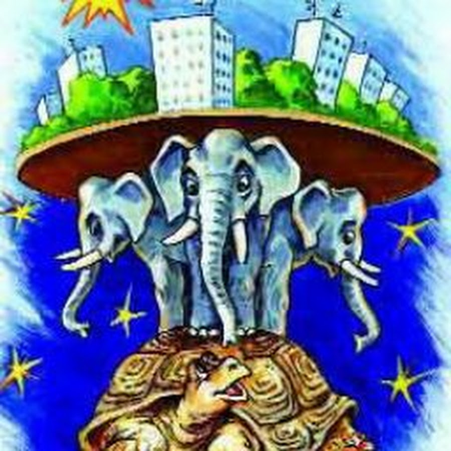 Земля на трех слонах и черепахе рисунок