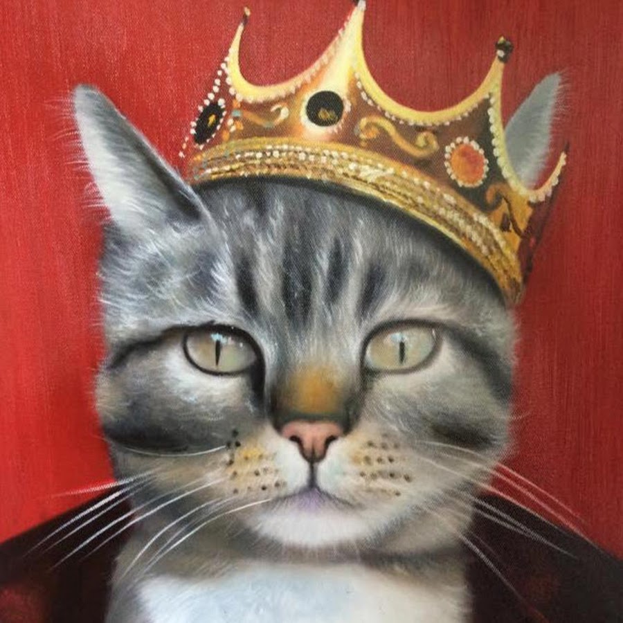 Рисунок кот с короной