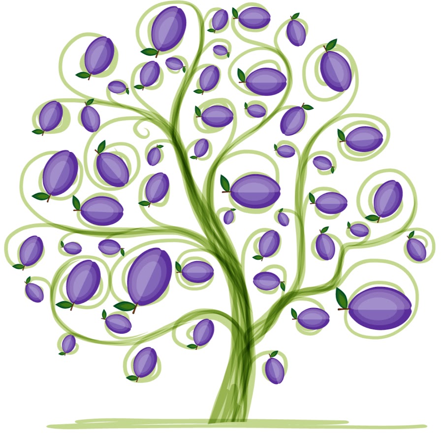 Слива дерево картинка для детей на прозрачном фоне