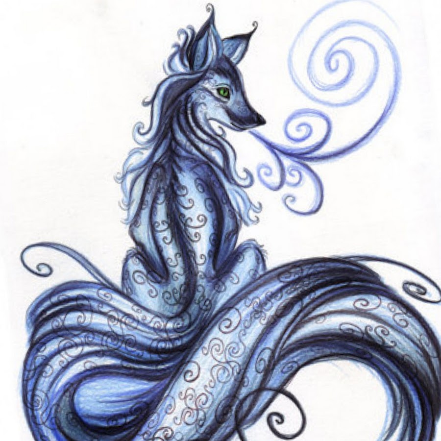 Кицунэ рисунок карандашом