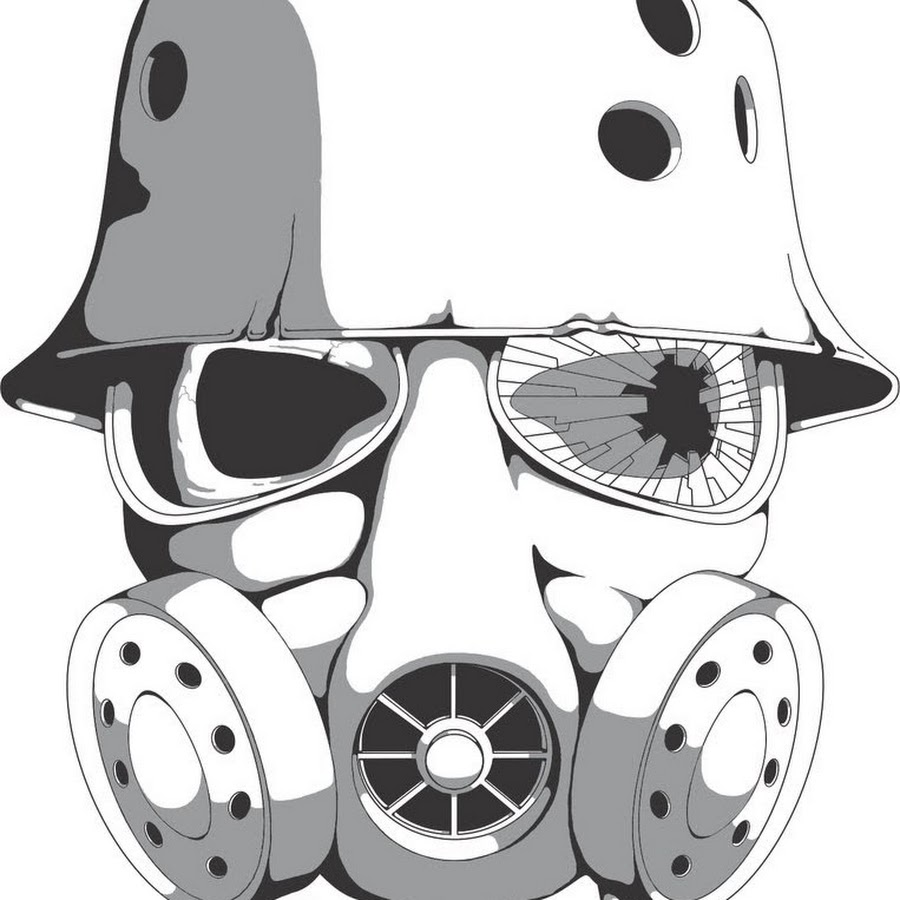 Череп в противогазе рисунок