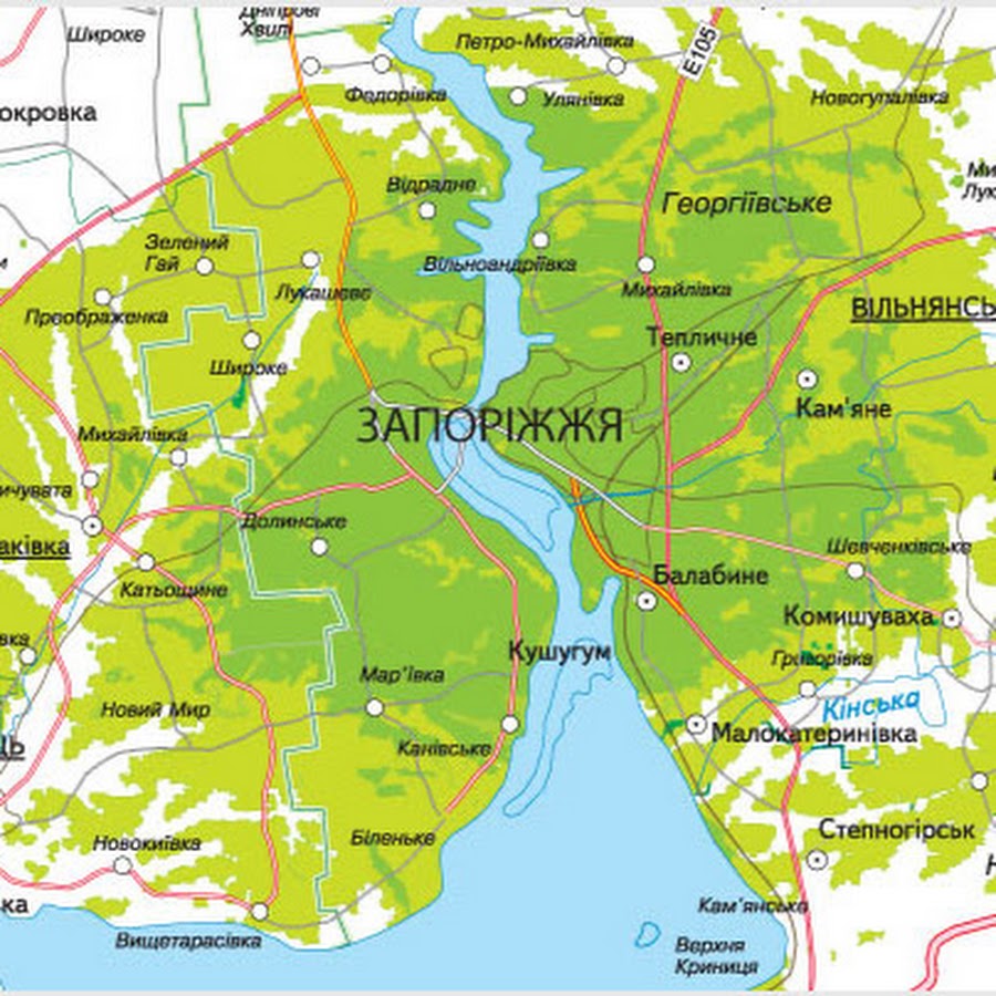 Карта запорожье украина на карте с городами и поселками на русском языке