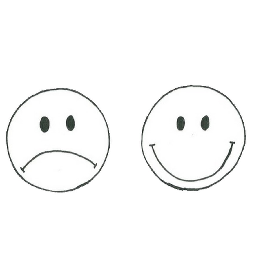 Смайлик веселый и грустный картинка
