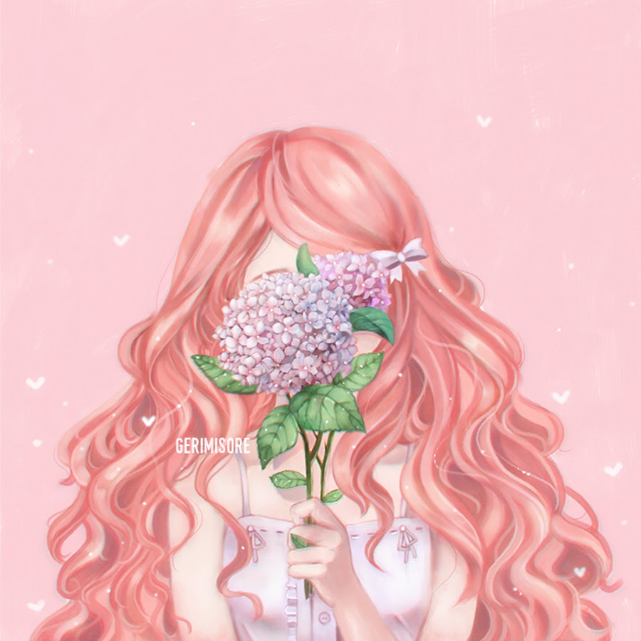 Рисунок девушка спиной с букетом