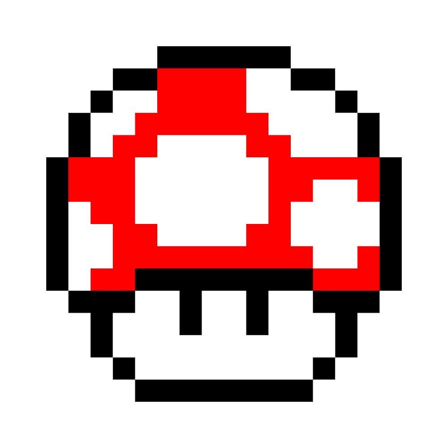 Гриб из Марио пиксельный в клеточках