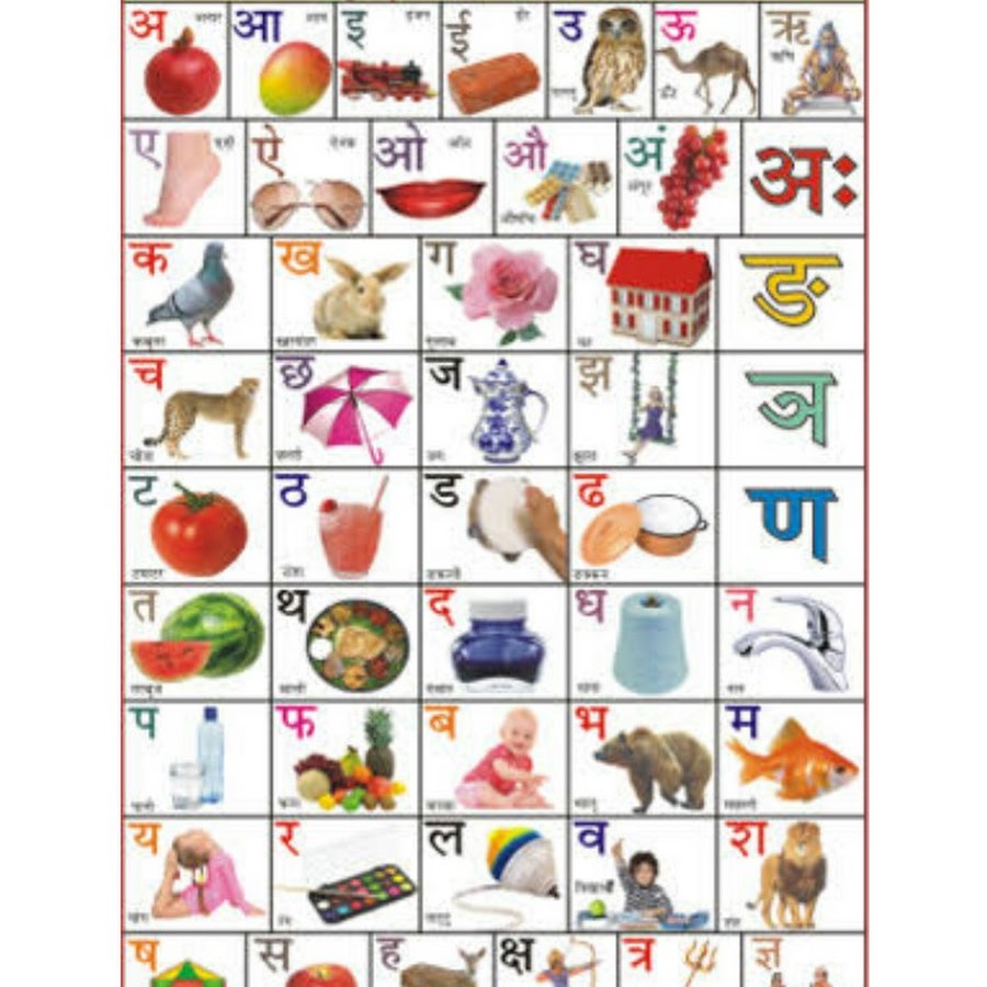 hindi alphabets with pictures printable
