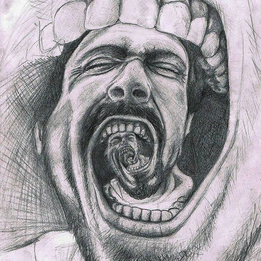 Рисунок кричащее лицо