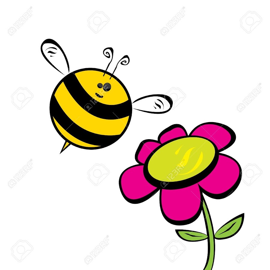 Пчела на подсолнухе рисунок