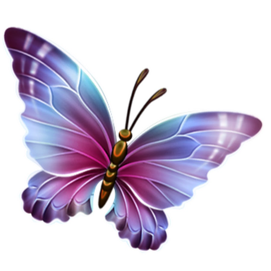 Сиреневые бабочки на прозрачном фоне