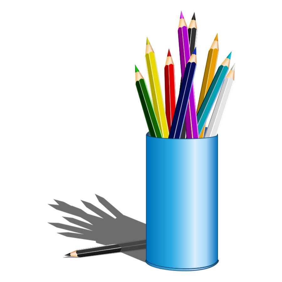 Картинка карандаши в стакане на прозрачном фоне