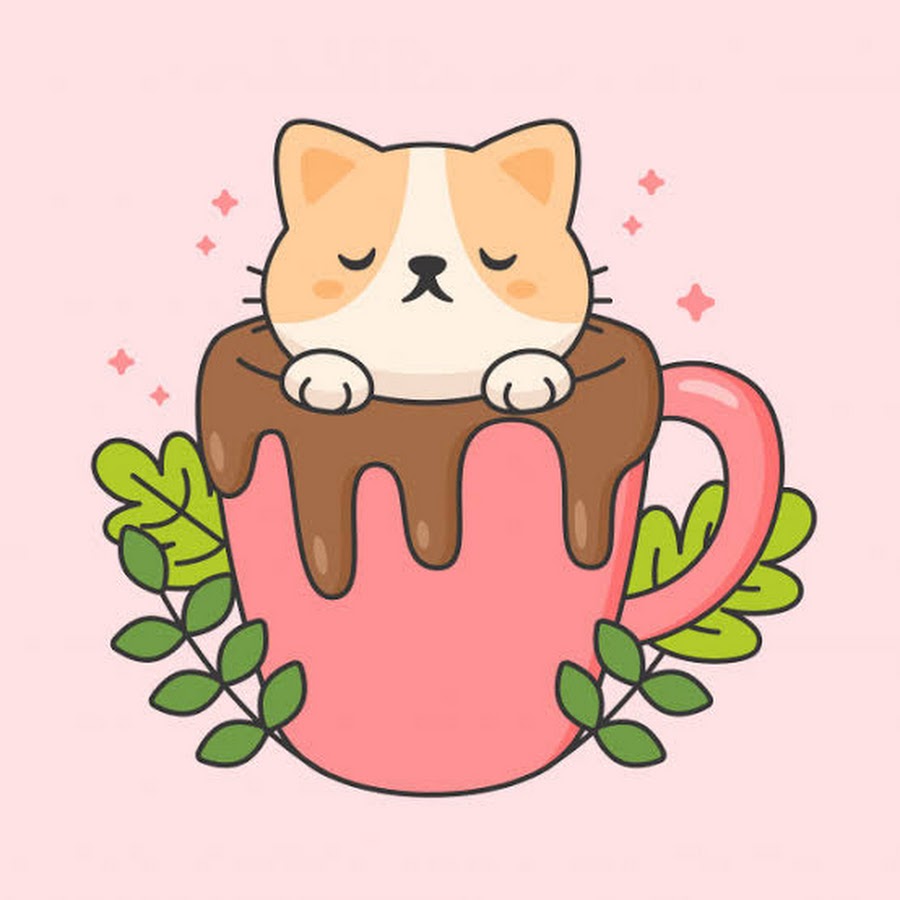 Кот в чашке вектор