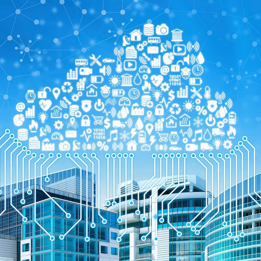 Тренды развития цифровых технологий. Футуристический фон. Цифровой город. Город абстракция. Умный город.