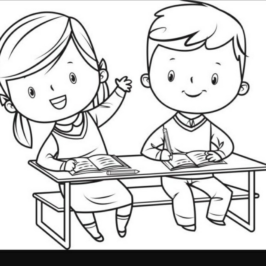 Рисунок школьников мальчиков и девочек карандашом