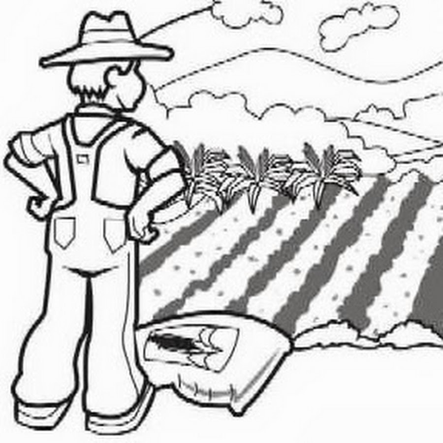 Фермер рисунок для детей карандашом