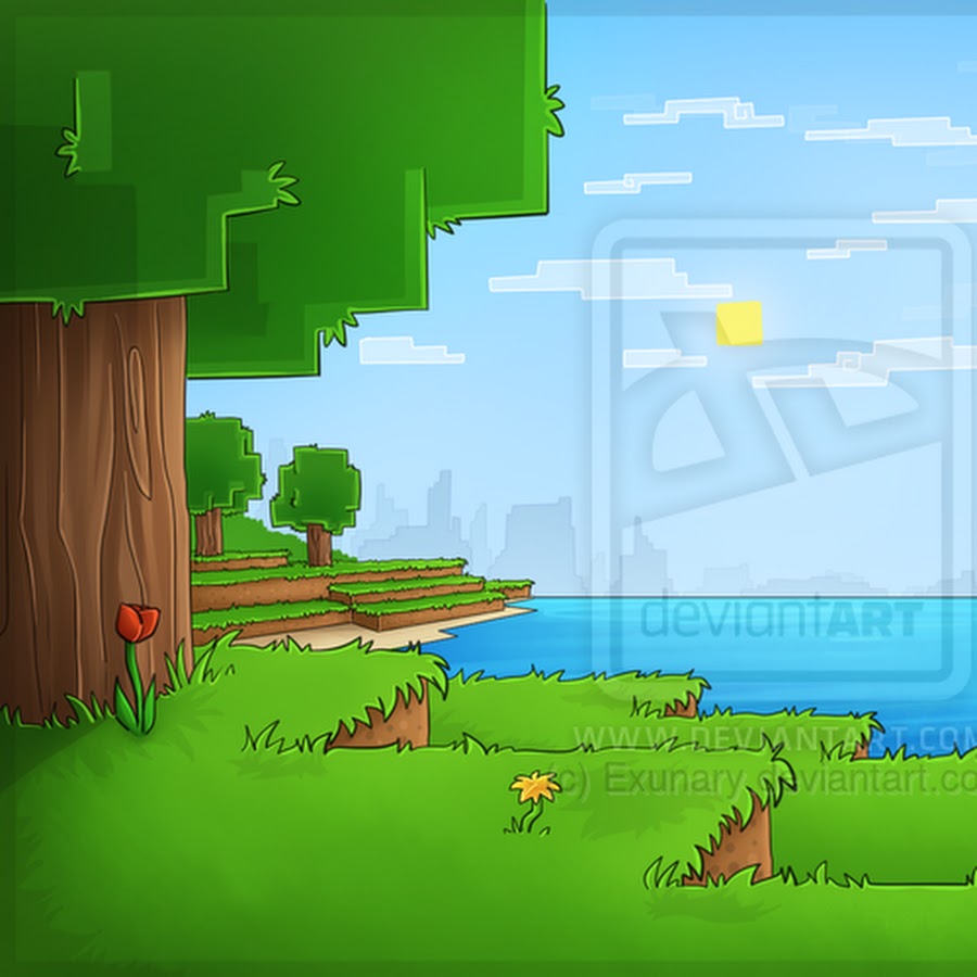 нарисованный задний фон майнкрафт #14