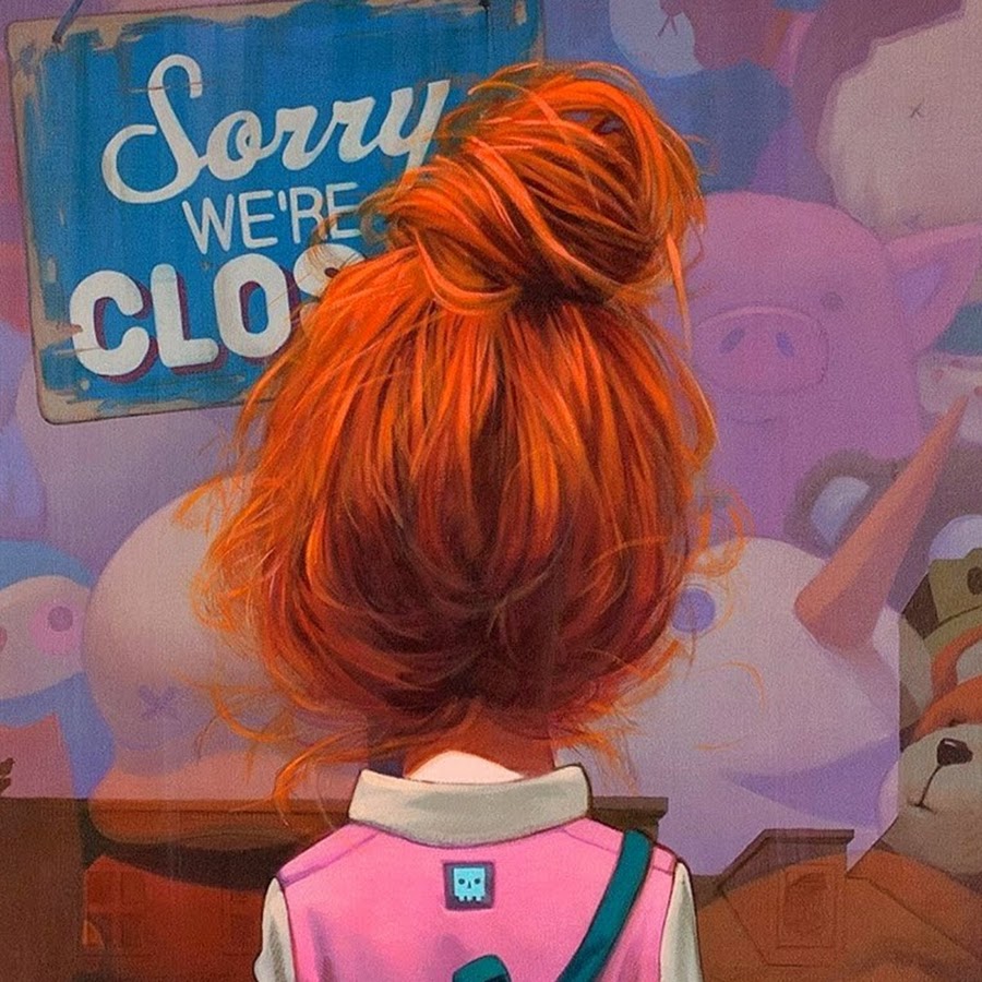 Девушка рыжая рисунок со спины