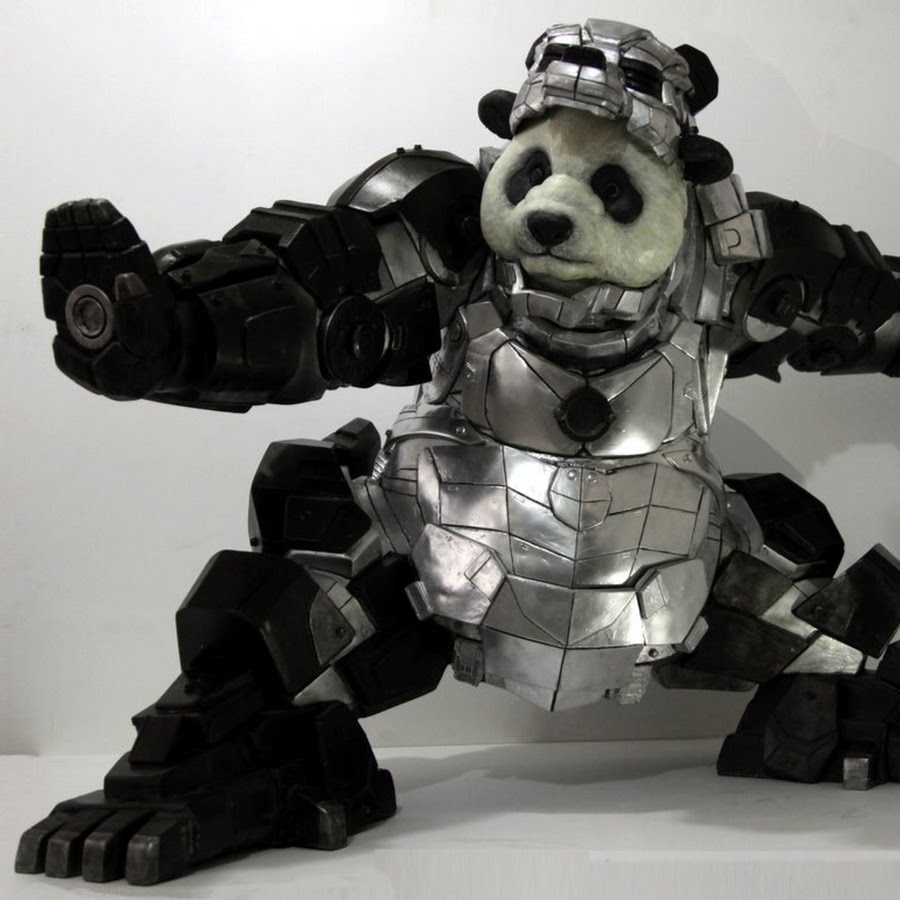Включи робот мишка. Робот медведь. Робот Панда. Железный медведь. Меха робот Панда.