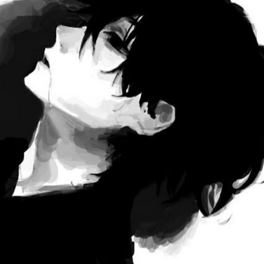 Грустные черно белые аниме картинки парней