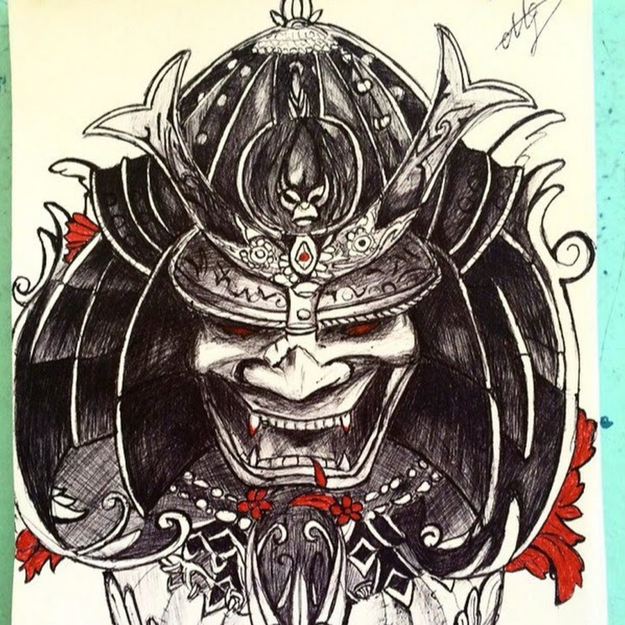 Самурай в маске эскиз