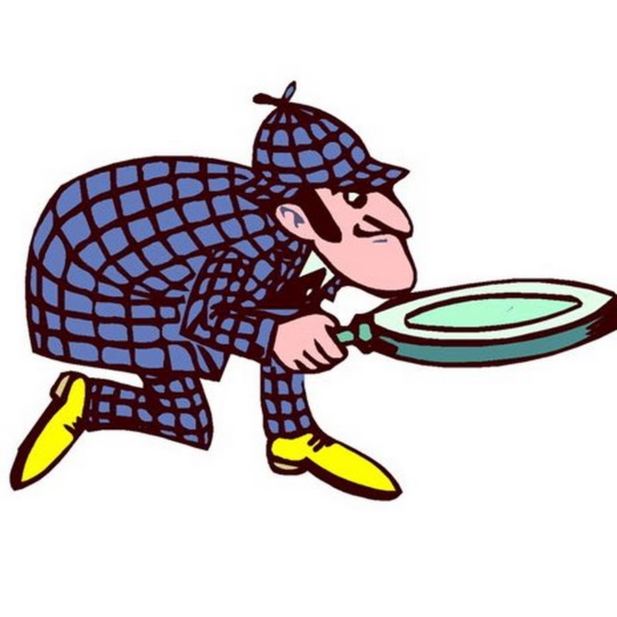 Рисунок сыщика с лупой