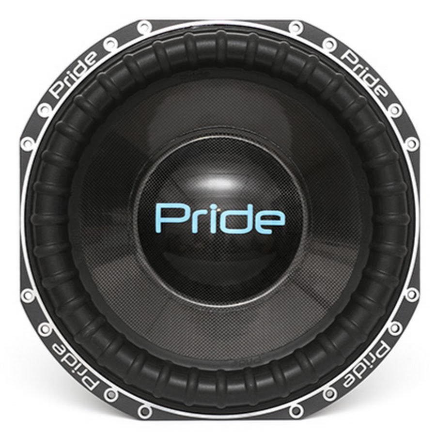 Наклейка pride car audio на черном фоне