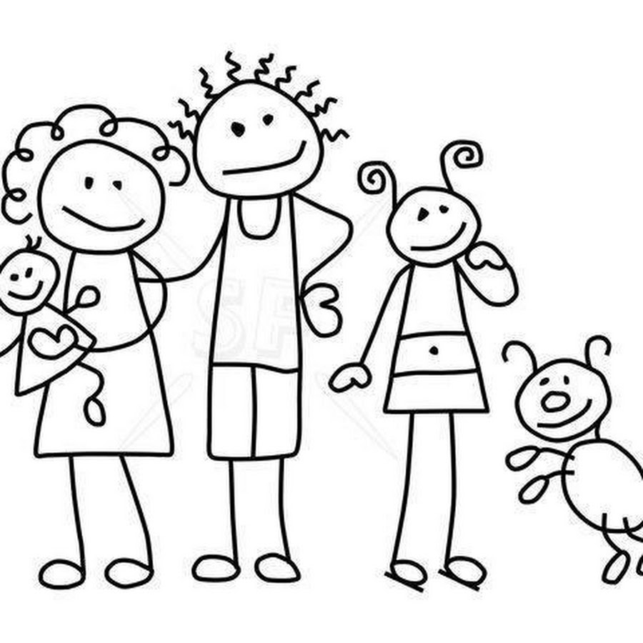 Нарисовать семью из 5 человек. Семья рисунок. Раскраска "моя семья". Семья рисунок для детей. Семья 4 человека рисунок.