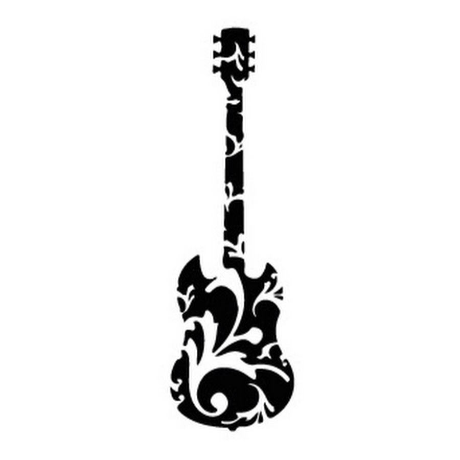 Рисунок на гитару трафарет