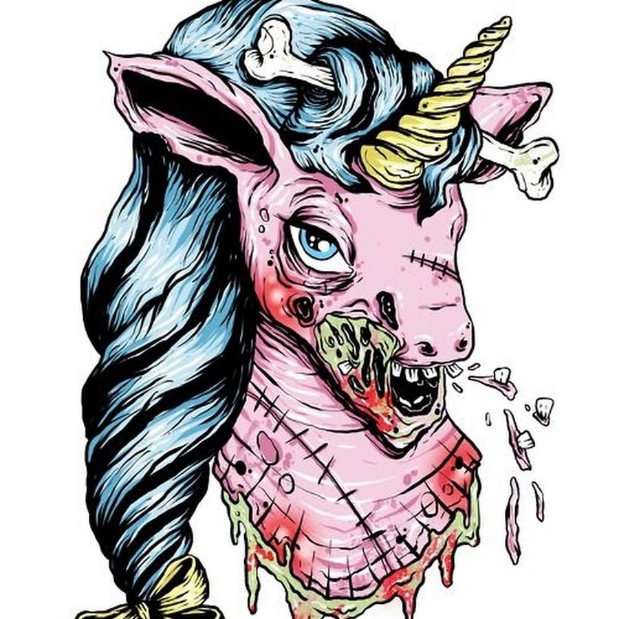 Единорог страшный рисунок