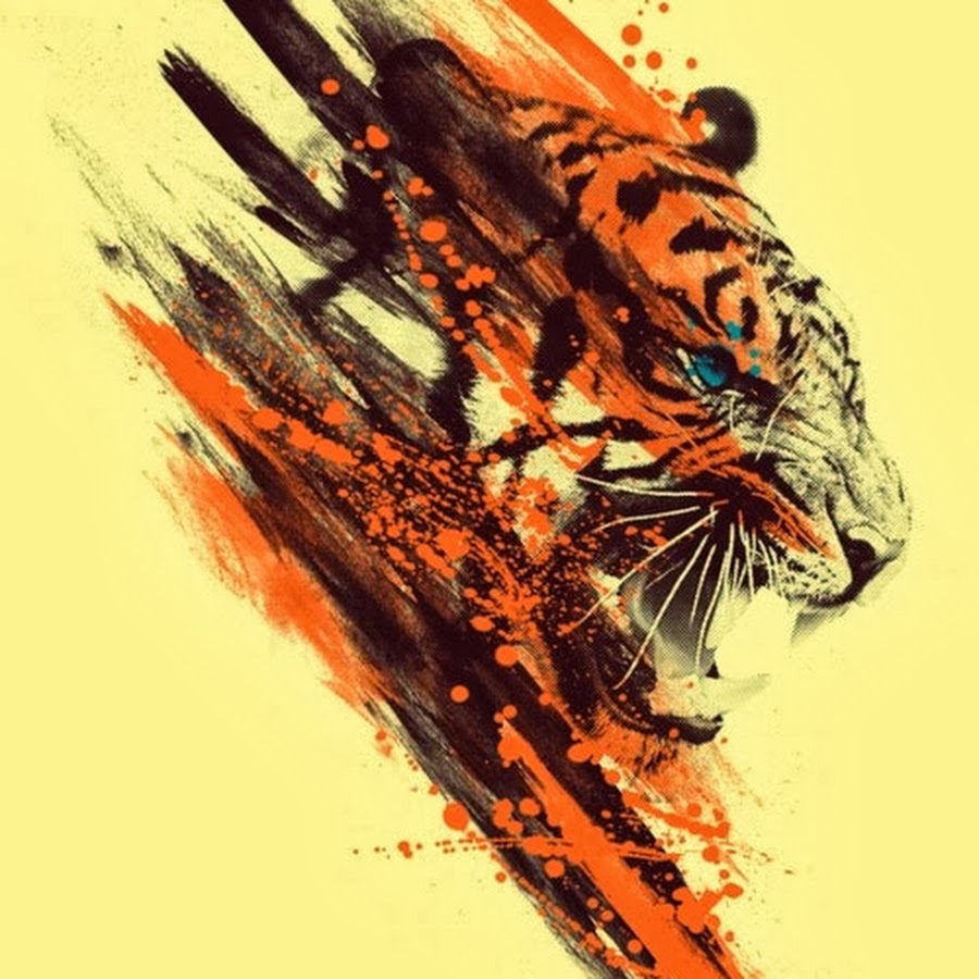 Art over is. Рисунки тема тигр абстракция.