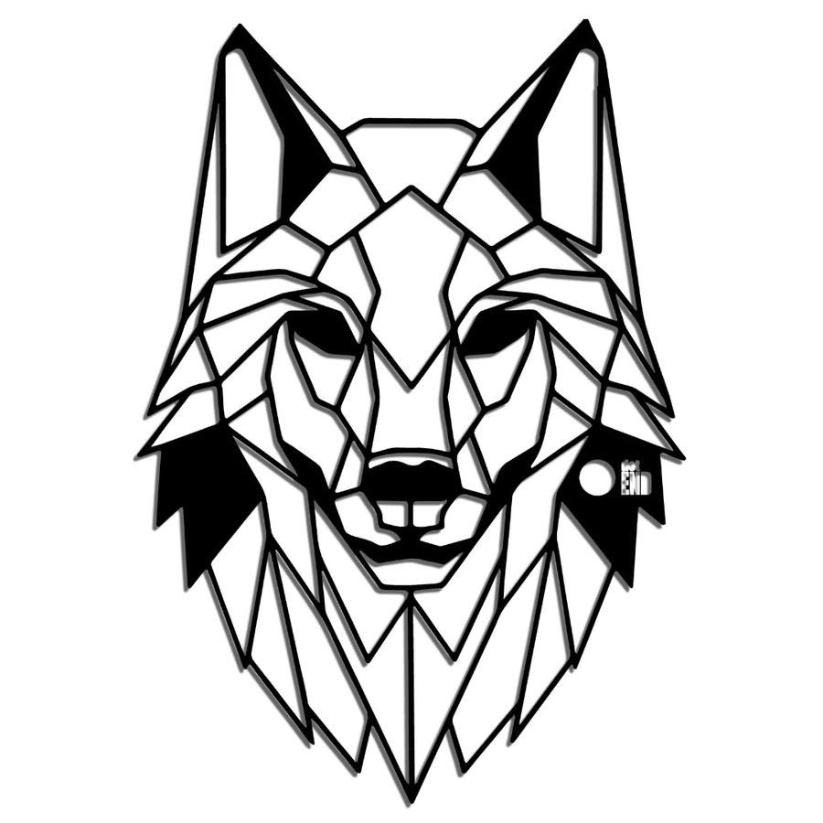 Геометрический волк тату эскиз